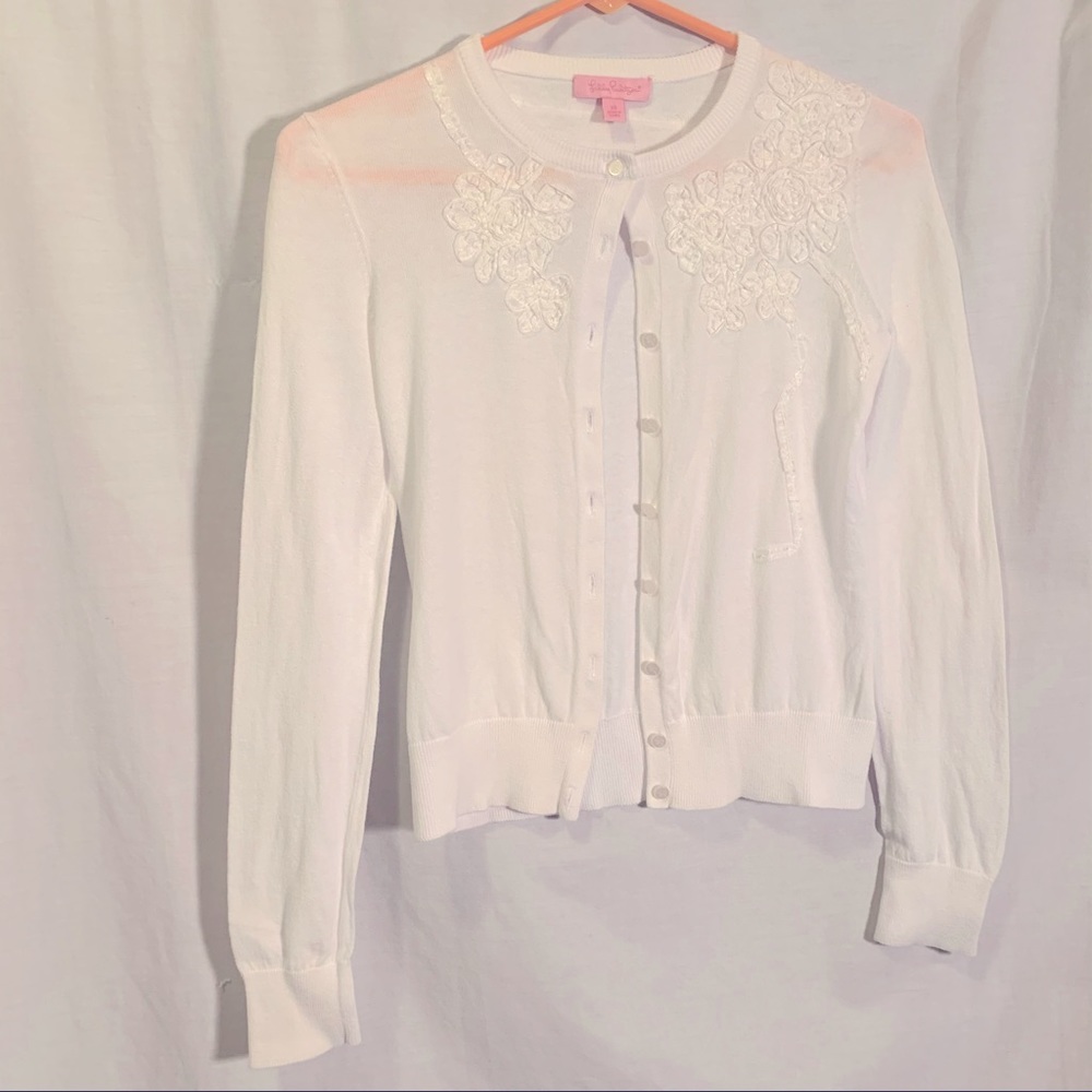 Lilly Pulitzer white cotton cardigan